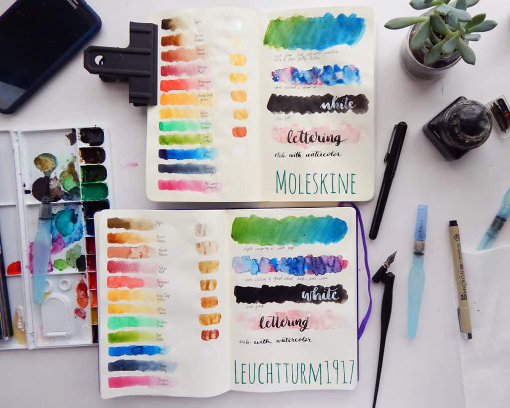 Leuchtturm1917 vs Moleskine The Bullet Journal Watercolor Test