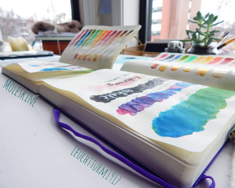 Leuchtturm1917 vs Moleskine The Bullet Journal Watercolor Test