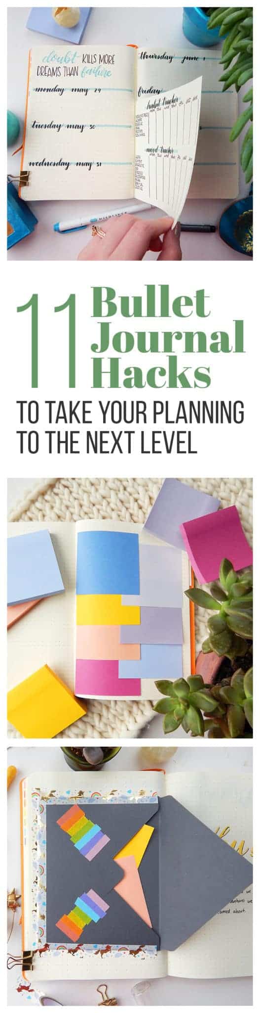 Kick your bullet journal to another level with these 11 bullet journal hacks! They're easy to do, fun, and super effective!