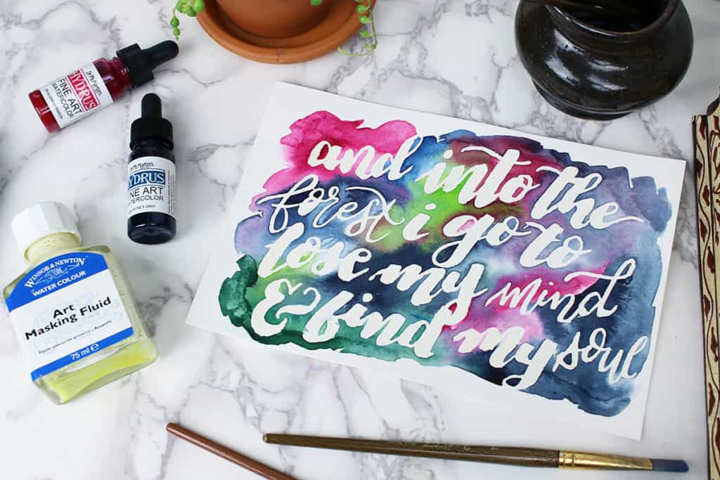 How to Use Watercolor Masking Fluid for Brush Lettering