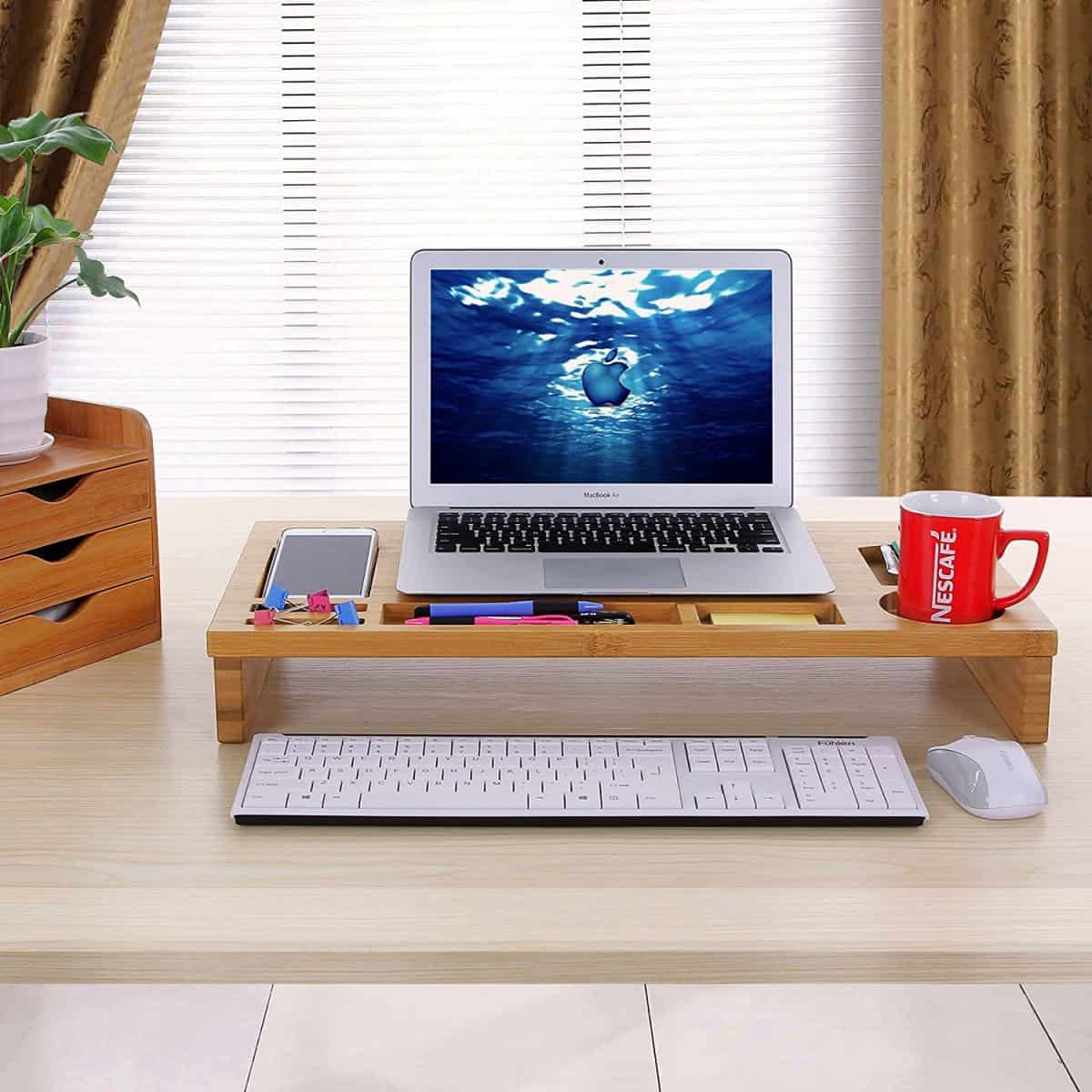 bamboo monitor stand LittleCoffeefox