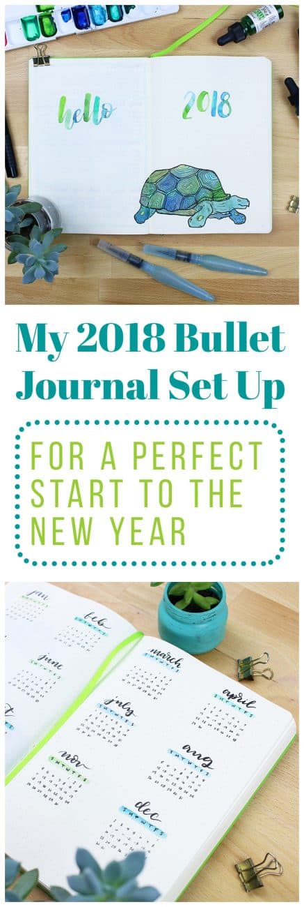 The new year is here! With the new year comes a feeling of energy, productivity, and action. I wanted to harness this energy, so I rolled up my sleeves and came up with my 2018 bullet journal setup! This will act as a map for the year ahead and work to help me achieve my goals successfully. I can officially say that I am ready to take on 2018!