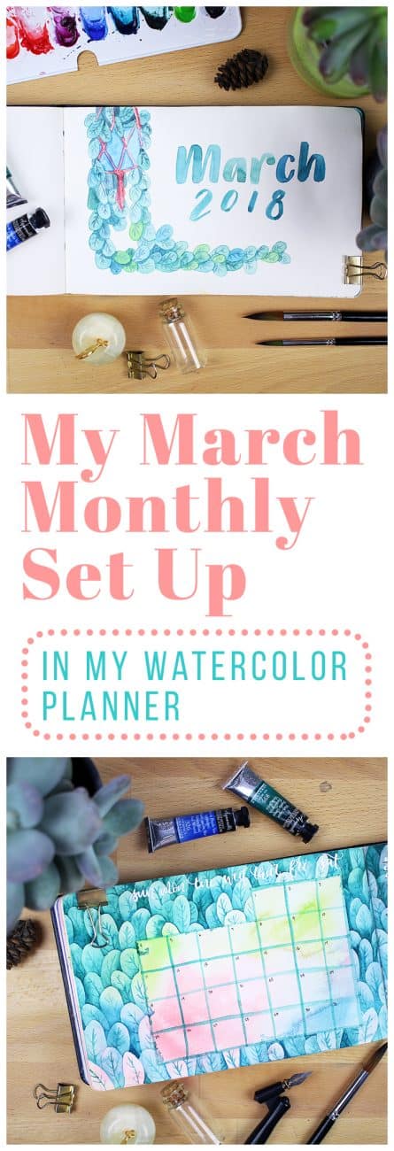 My March monthly set up is one of my most inspired spreads to date! I had a blast bringing spring into my life through watercolors, and I'm excited to share the process with you.