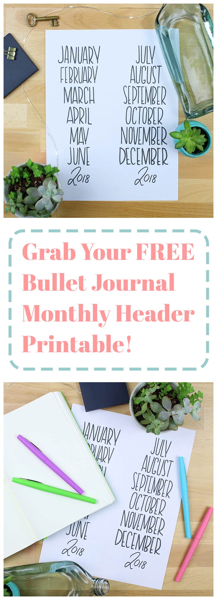 Want to grab a super cute new bullet journal monthly header printable? Look no further! This printable can be used a ton of different ways depending on your needs, and you can use it forever!