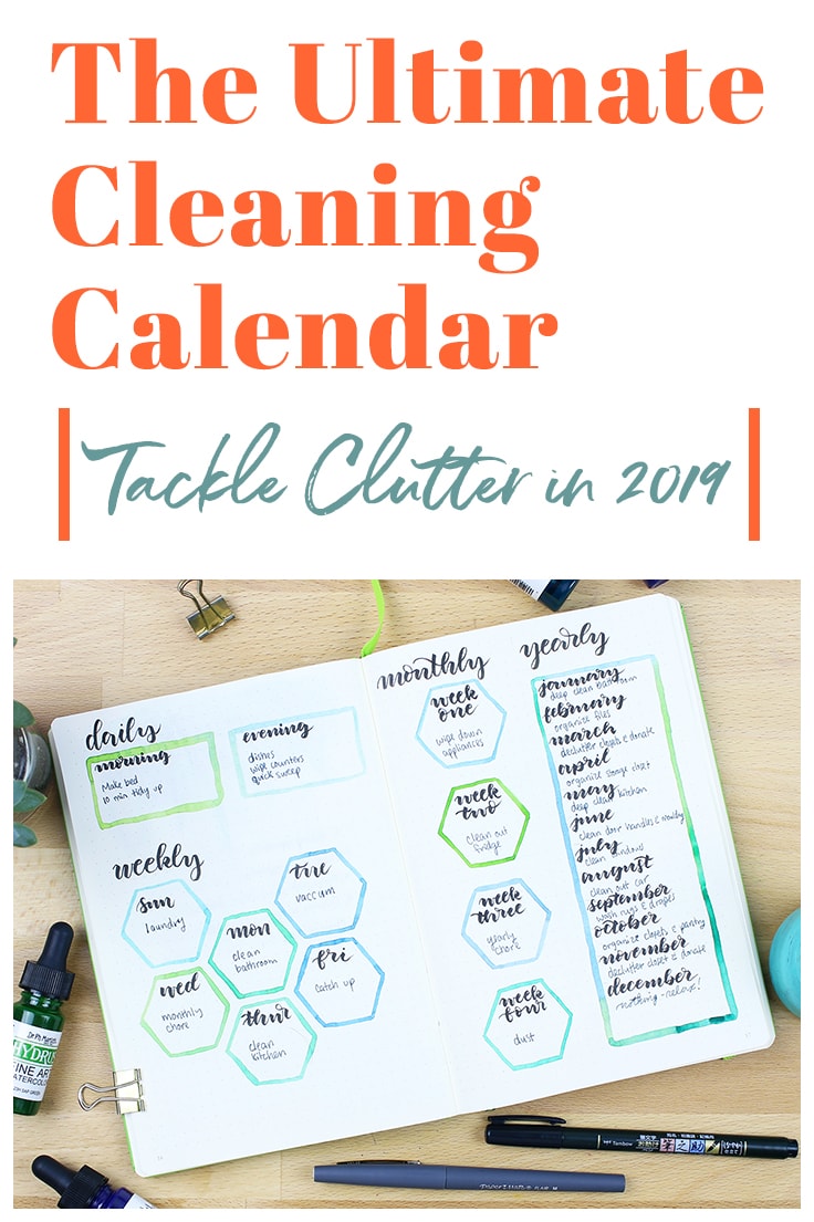 I'm setting lots of new goals for myself for 2019, and one of the big ones is that I want to be better at cleaning. That's why I'm creating my ultimate cleaning calendar to keep me on track! This will give me structures as I grow my cleaning habits and will help me make significant progress in my journey! #cleaningcalendar #cleaningplan #bulletjournal #2019bulletjournal #newyears #2019 #bulletjournalideas #bulletjournallayouts