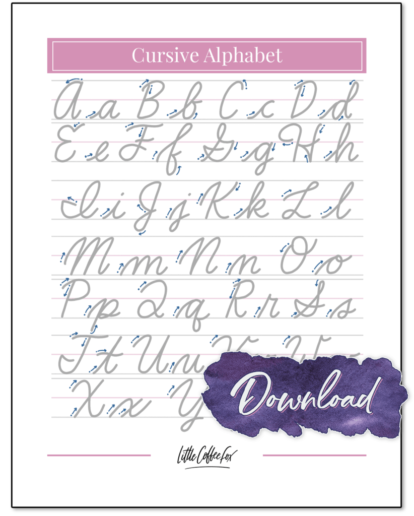 Cursive Alphabet Practice Worksheet