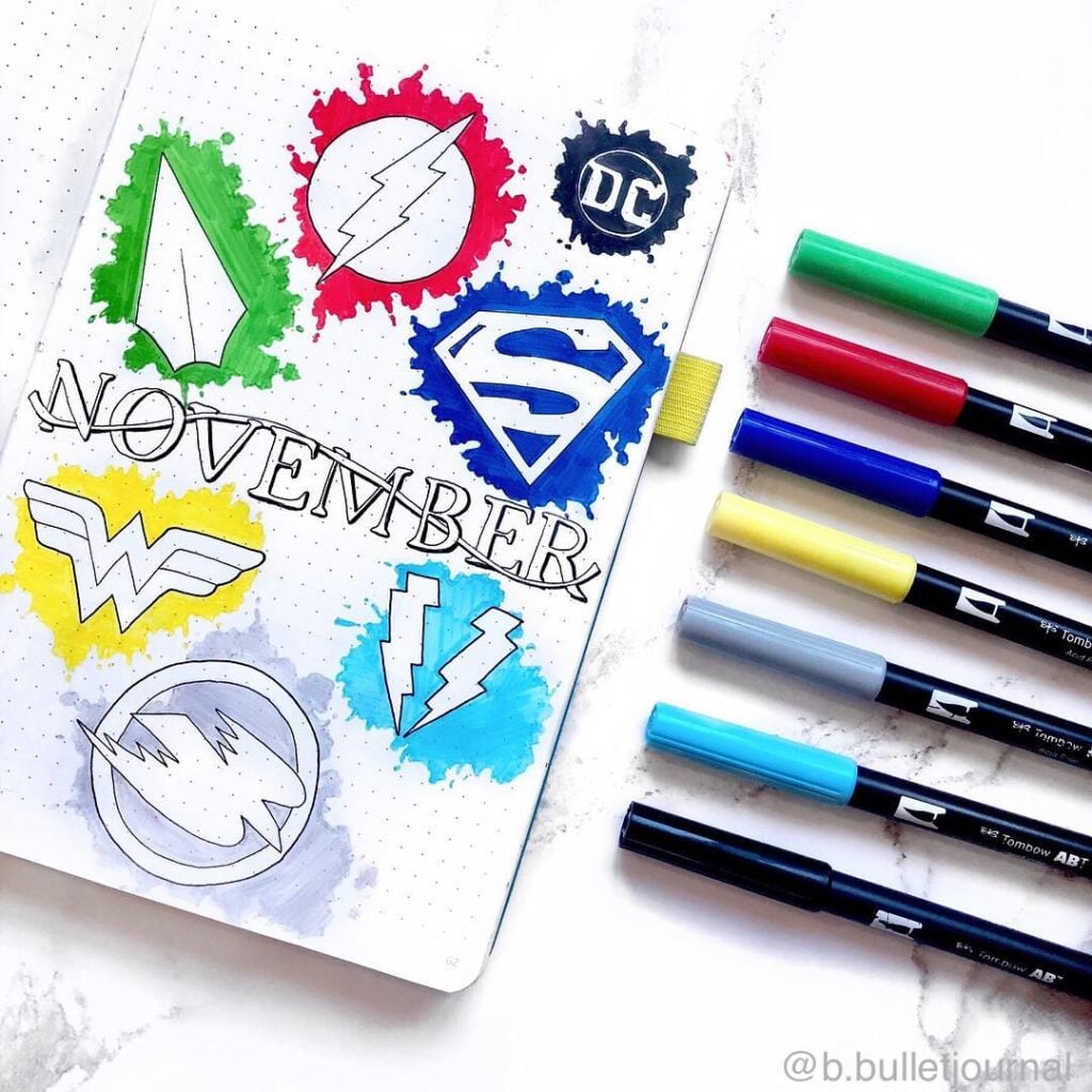 27 Incredible November Bullet Journal Cover Pages (+ Free Printable)