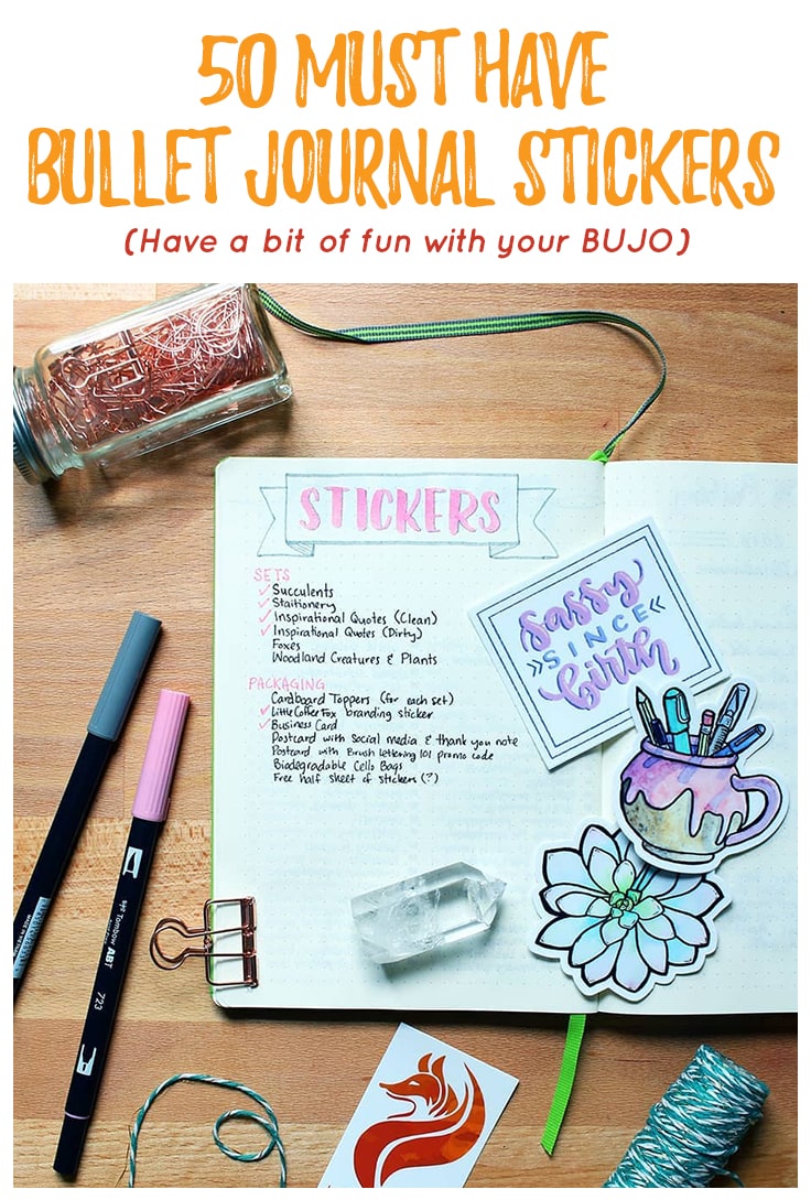 50 Bullet Journal Stickers Fun & Cute Stickers for All Occasions