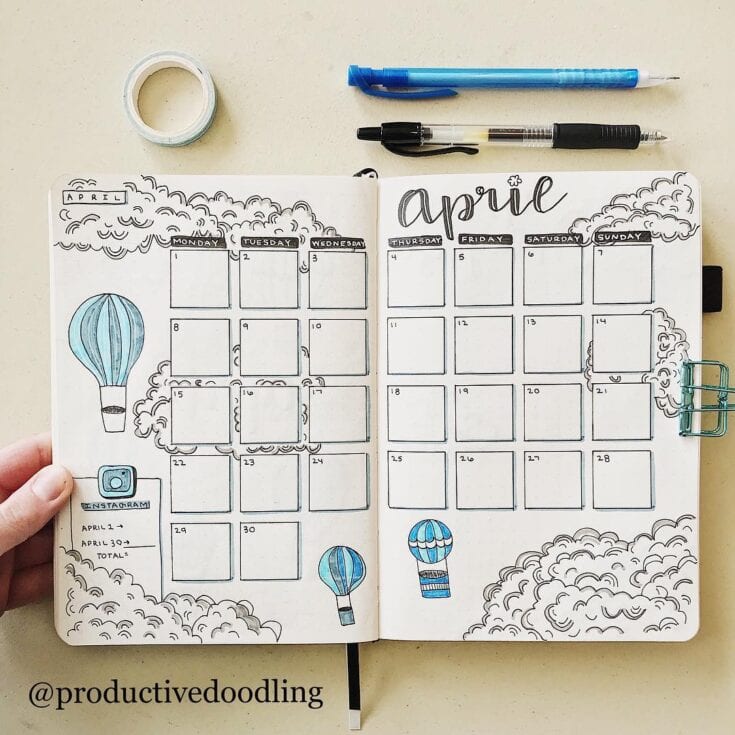 30+ April Bullet Journals - Themes to Brighten Your Month