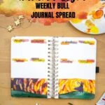 open journal with autumn light weekly spread with text overlay