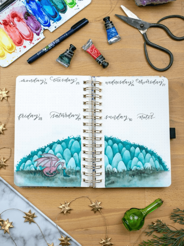 Dragon Encounter Bullet Journal Spread